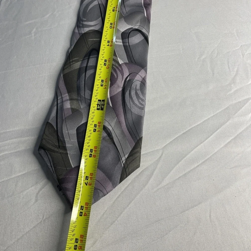 J. Garcia Silk Necktie Mens One Size Gray Purple Abstract Northern Lights 2004